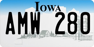 IA license plate AMW280