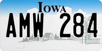 IA license plate AMW284