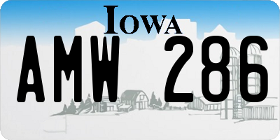 IA license plate AMW286