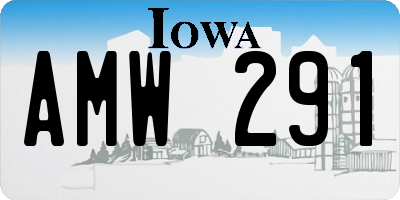 IA license plate AMW291