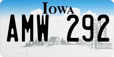 IA license plate AMW292