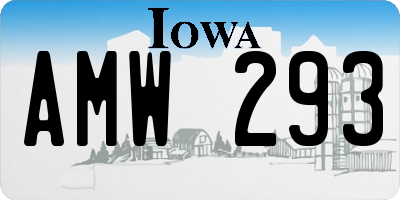 IA license plate AMW293