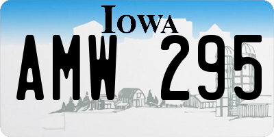 IA license plate AMW295