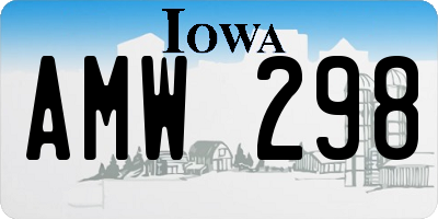 IA license plate AMW298