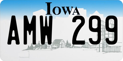 IA license plate AMW299