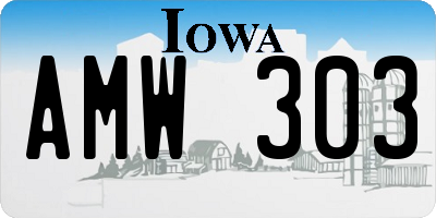 IA license plate AMW303