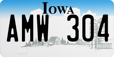 IA license plate AMW304