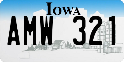 IA license plate AMW321