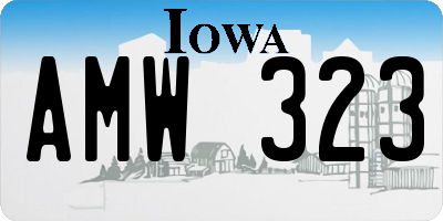 IA license plate AMW323
