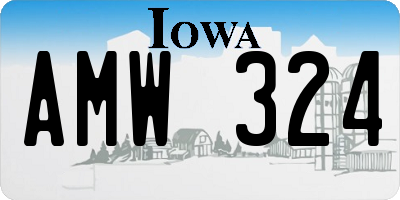 IA license plate AMW324