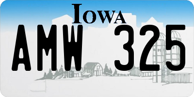 IA license plate AMW325