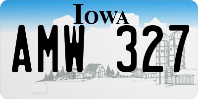 IA license plate AMW327