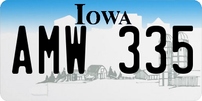 IA license plate AMW335