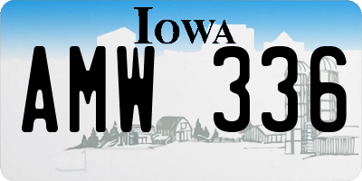 IA license plate AMW336