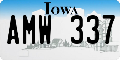 IA license plate AMW337