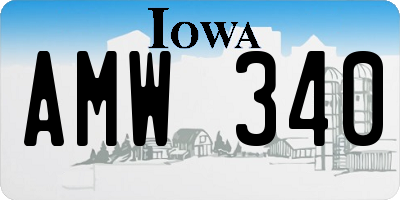 IA license plate AMW340