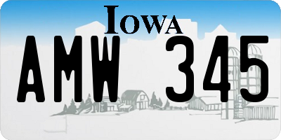 IA license plate AMW345