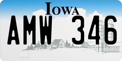 IA license plate AMW346