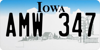 IA license plate AMW347