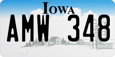 IA license plate AMW348