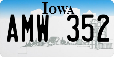 IA license plate AMW352