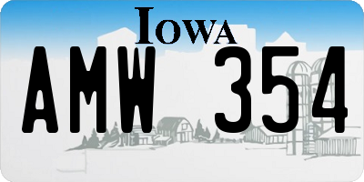 IA license plate AMW354