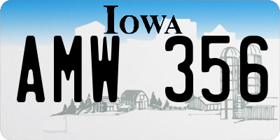 IA license plate AMW356