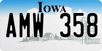 IA license plate AMW358