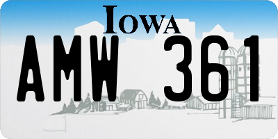 IA license plate AMW361