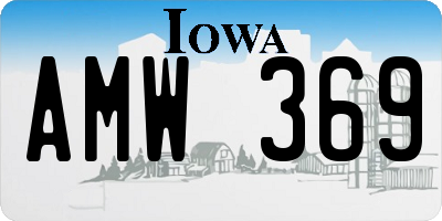 IA license plate AMW369