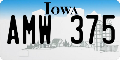 IA license plate AMW375