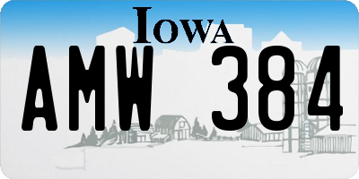 IA license plate AMW384