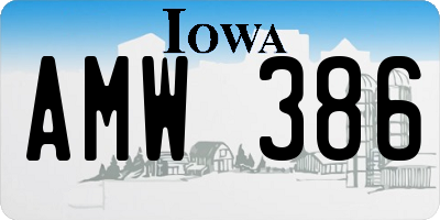IA license plate AMW386