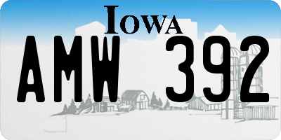 IA license plate AMW392