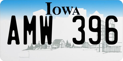 IA license plate AMW396