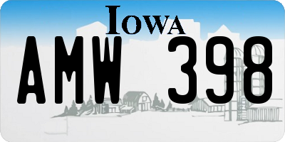 IA license plate AMW398