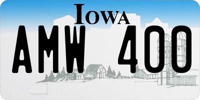 IA license plate AMW400