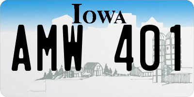 IA license plate AMW401