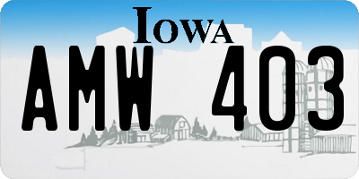 IA license plate AMW403