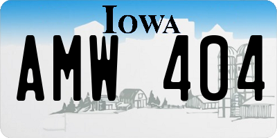 IA license plate AMW404