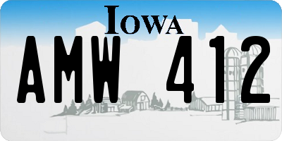 IA license plate AMW412