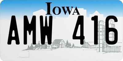 IA license plate AMW416