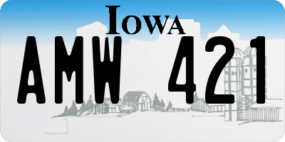 IA license plate AMW421