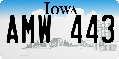 IA license plate AMW443
