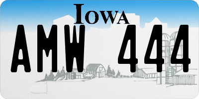 IA license plate AMW444