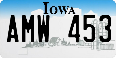 IA license plate AMW453