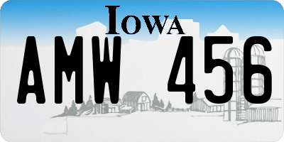 IA license plate AMW456
