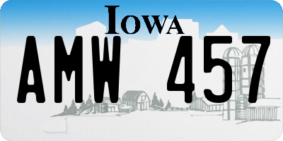 IA license plate AMW457