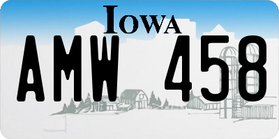 IA license plate AMW458