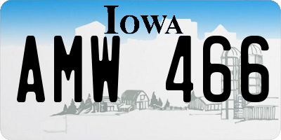 IA license plate AMW466